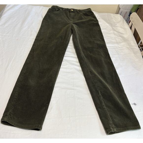 Lauren Jeans Co Ralph Lauren Corduroy Pants Woman 4 Straight Leg Olive Green VTG - Picture 3 of 9